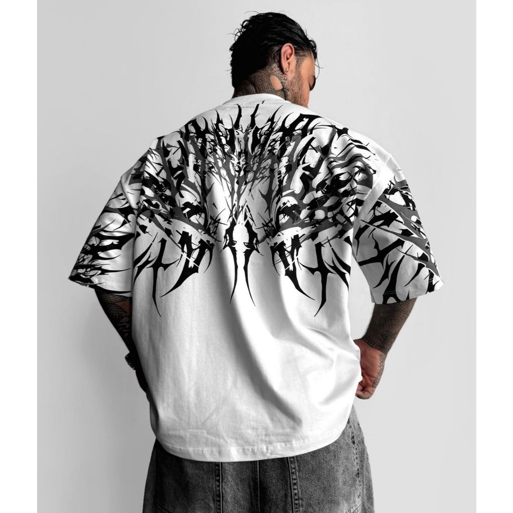 Camiseta oversized tribal flames Aftersoul streetwear unissex