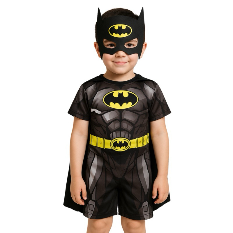Fantasia Roupa Infantil Batman Herói Menino Com Capa- Envio Rápido ...