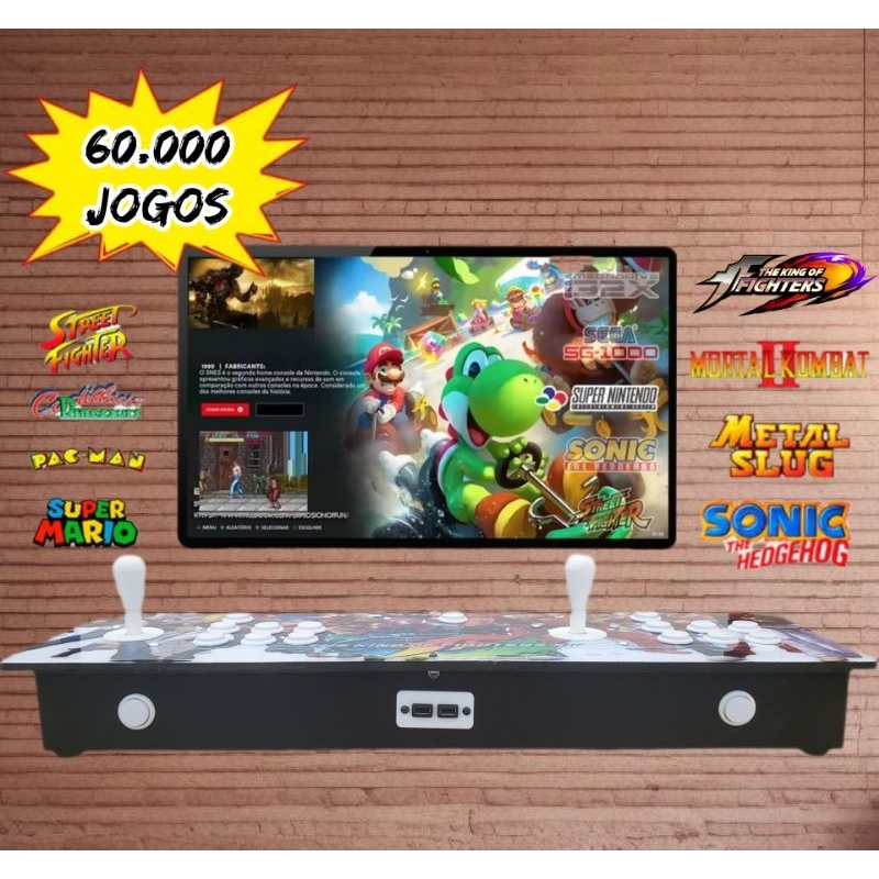 Controle Fliperama Arcade 60.000 Jogos+ Aclilico