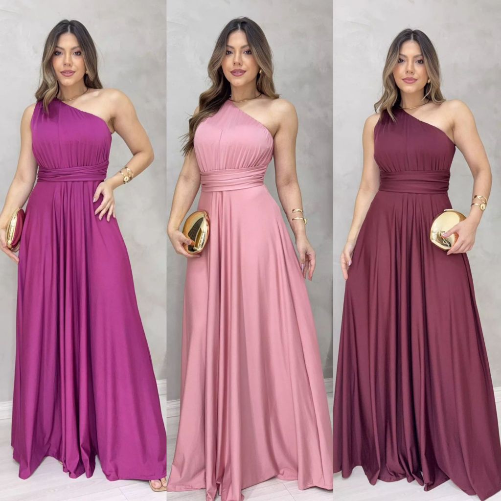 Vestido Longo Festa Madrinha Casamento Formatura | Shopee Brasil