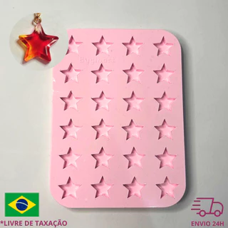 Molde silicone estrela paleta star estrelinha sem furo resina epóxi artesanato estrelas chaveiro diy