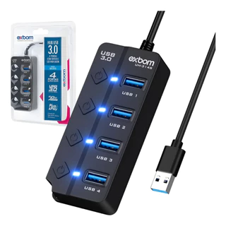 Hub Usb 3.0 4 Portas Indicador Led Liga E Desliga Uh-314s em Oferta na Shopee
