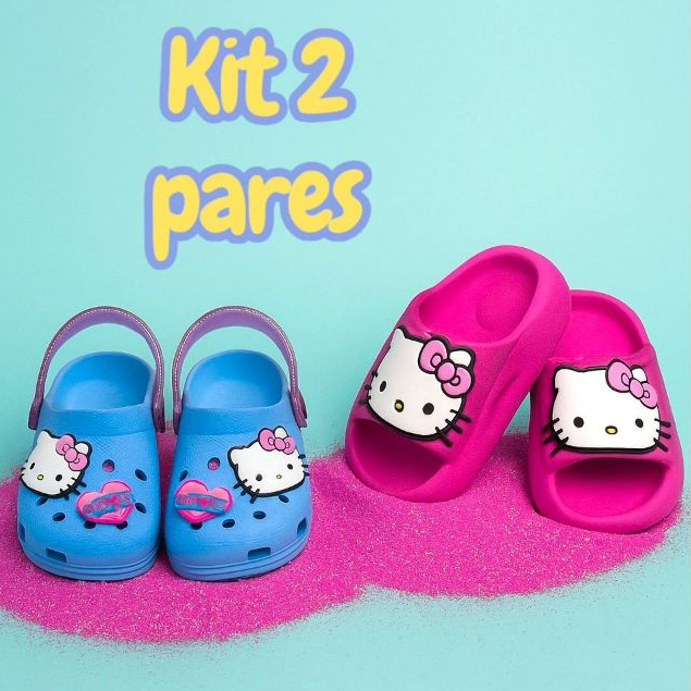 Kit 2 Pares Babuche Mais Chinelo Nuvem Menina Promoção Confortável Feminino Criança Original Envio Rápido