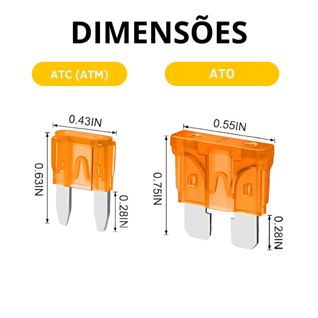 KIT 300 Fusível ATO e ATC (ATM) Automotivo Lâmina 2A-40A + Pinça