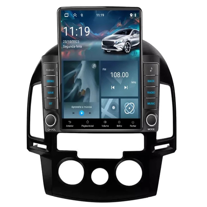 Central Multimidia Android I30 Tesla Carplay Wifi Com Moldura+ Camera ...