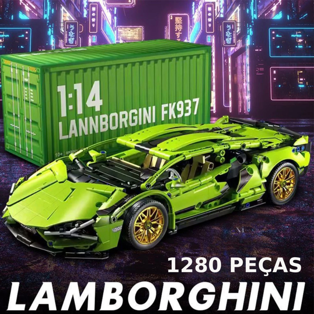 Brinquedo Carrinho Blocos de Montar Carro Esportivo 1280 Peças Presente ...
