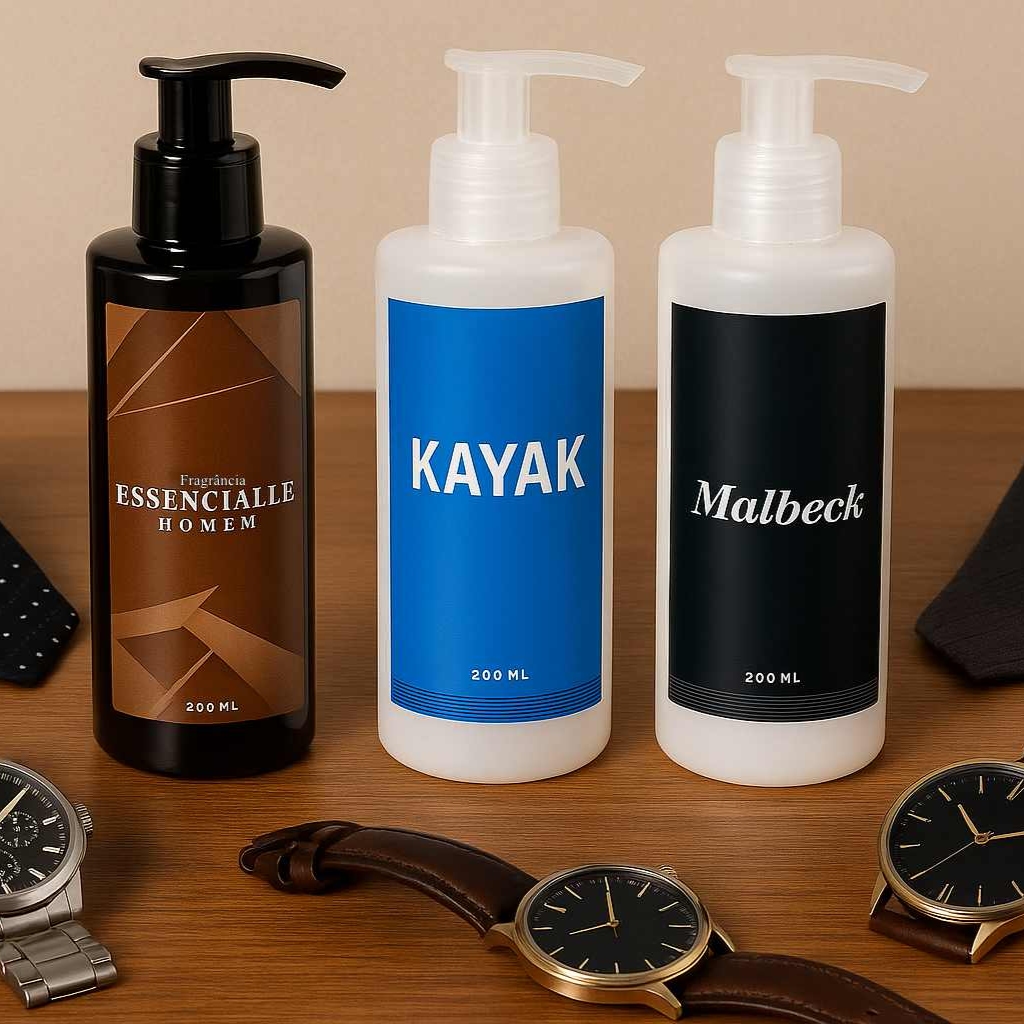 Trio de Creme Masculino Kaiak + Essenciale + Malbeck 200ml cada em Oferta na Shopee