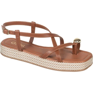 Sandália Feminina Flatform Papete Ring Toe Tiras Cruzadas Casual Moda Atual GiGiL em Oferta na Shopee