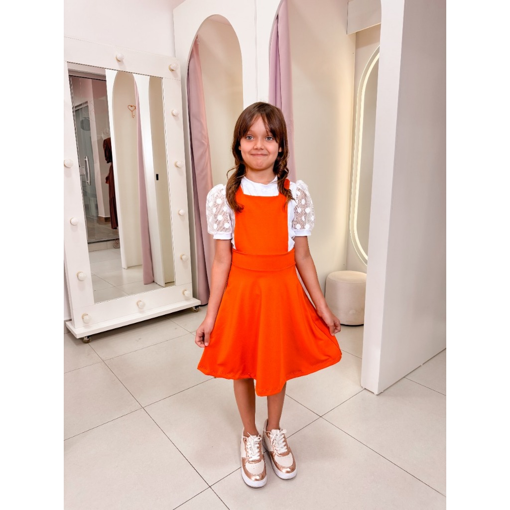Jardineira Infantil A PRONTA ENTREGA!! Salopete Saia Gode Vestido