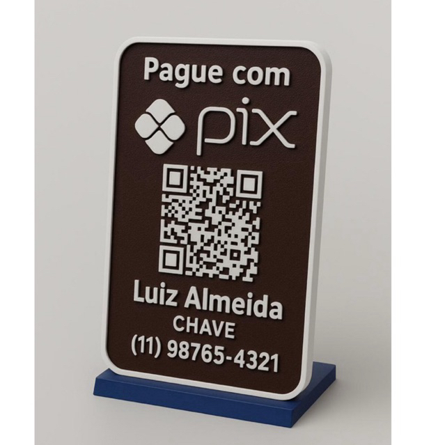 Placa de Pix Personalizada - Em 3D Durável e Resistente