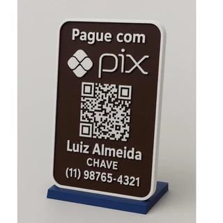 Placa de Pix Personalizada - Em 3D Durável e Resistente