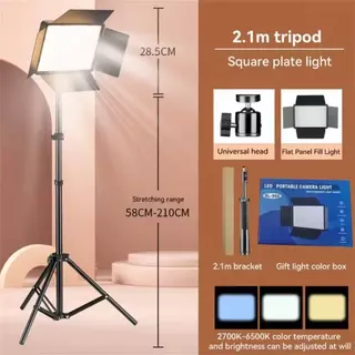 luminação Painel Bicolor Estúdio Led 50w Com Tripe 2.1m Rl900 Estrutura Preto Luz Branco-frio e Branco-quente