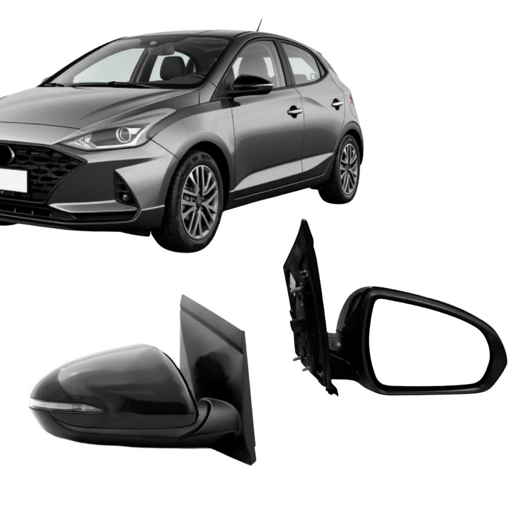 Retrovisor Elétrico Com Pisca Capa Preta Carro Hb20 Ano 2020 2021 2022 ...