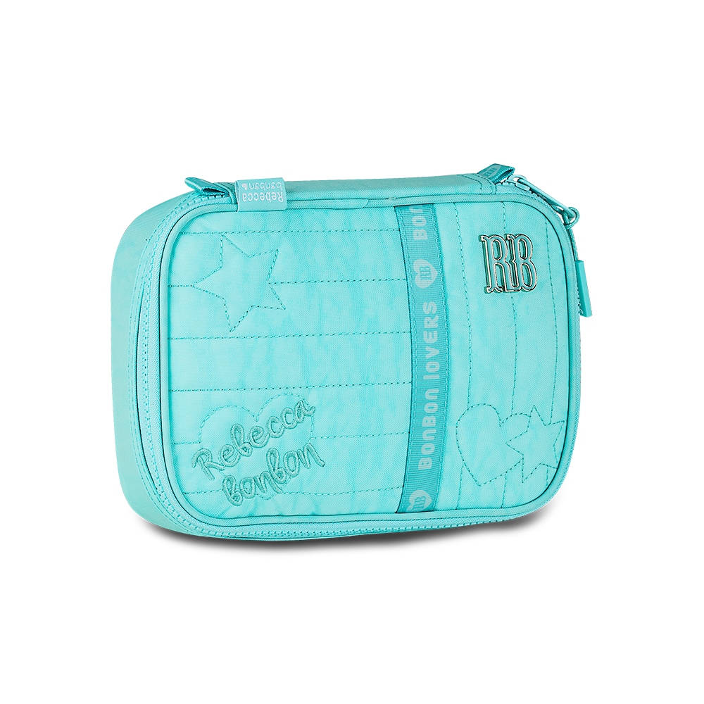 BonBon.① Estojo Rebecca Bonbon Glitter Box 1 Divisão Rosa 36 Lápis