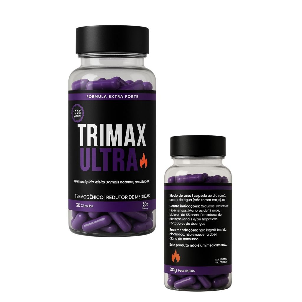 Trimax Ultra | 30 Cápsulas | Suplemento com Extratos Naturais para