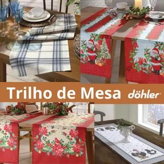 TRILHO DE MESA DOLHER 45CM X 1,60 Limpa fácil/Impermeável- Estampas Digitais/ Alta qualidade Estampas Natal