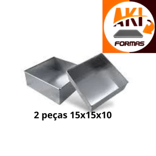 FORMA QUADRADA 15X15X10 FEITA DE ALUMINIO KIT COM 2 PEÇAS COM NOTA FISCAL