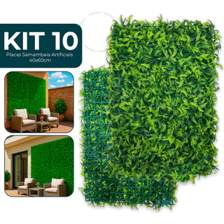 10 Placas Artificial Samambaia para Jardim Vertical Folhagem Cheia