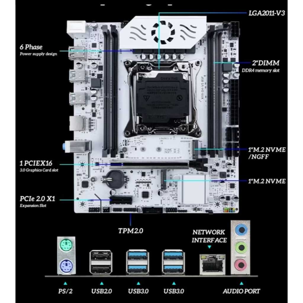 Placa-mãe Soyo X99 D4 para Intel XEON E5 V3 e V4, DDR4, 2x Slot M