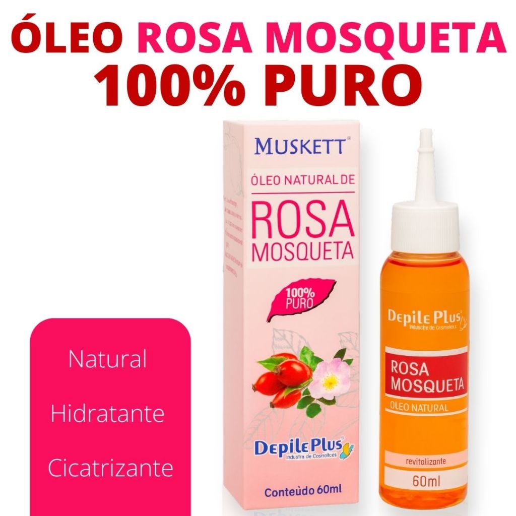 Óleo Rosa Mosqueta 100% Puro Clareia e Hidrata Regenerador Depile Plus ...