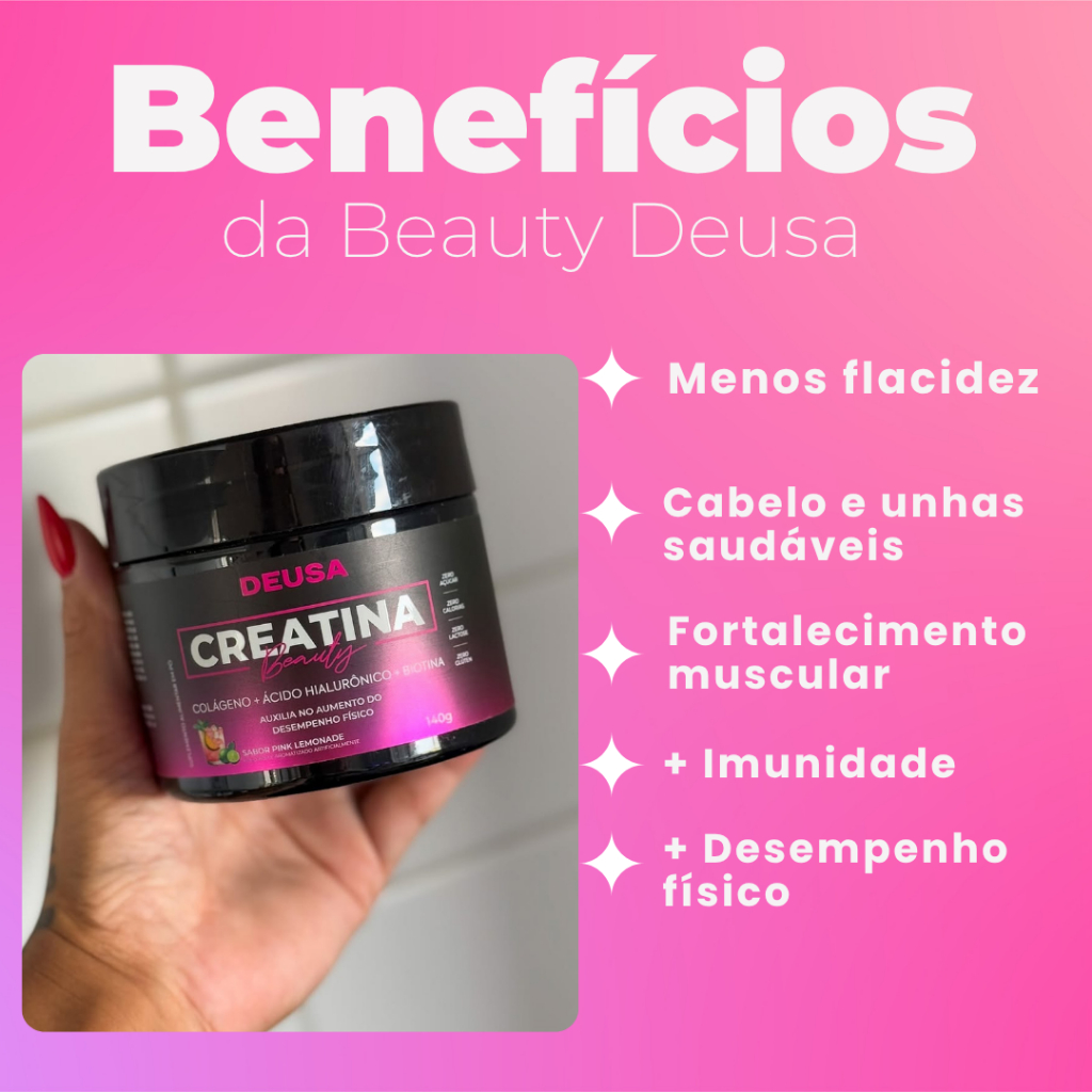 Creatina Pura 100% Monohidratada - Com Colágeno, Biotina, Ácido ...