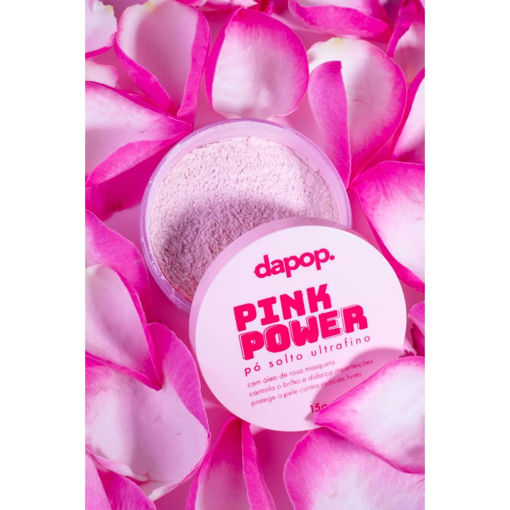 Pó Solto Pink Power Ultrafino Rosa Mosqueta Marca Dapop | Shopee Brasil