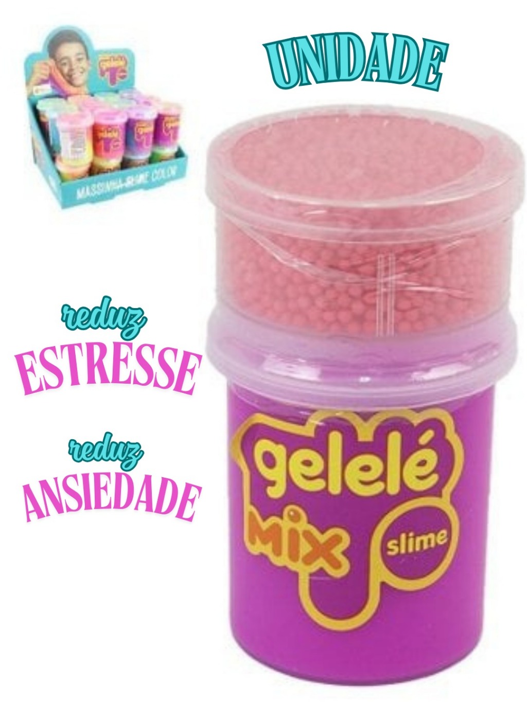 Slime Gelelé 153g MIX com Bolinhas Coloridas | Shopee Brasil
