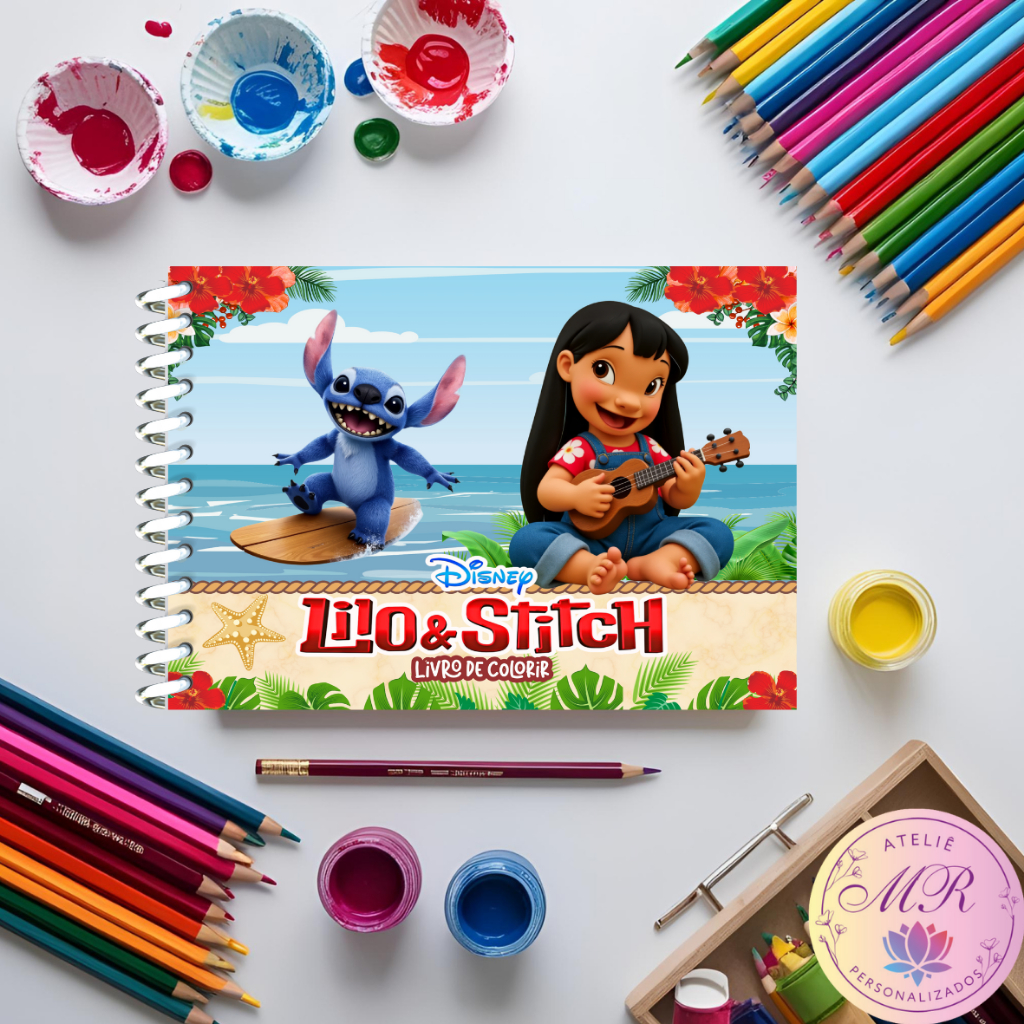 Livro de Colorir STITCH LIVE ACTION 50FOLHAS 180G Caderno de Desenho ...