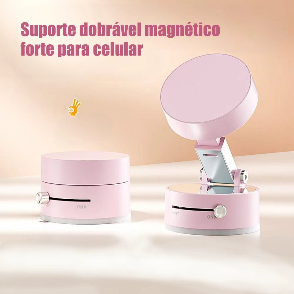 Kit 2 Suporte Magnético Para Telefone A Vácuo – Giratório Dobrável Com Ventosa Dupla Face Dispositivos Móveis Universais