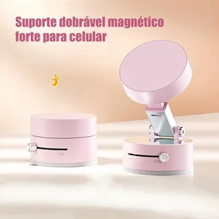 Kit 2 Suporte Magnético Para Telefone A Vácuo – Giratório Dobrável Com Ventosa Dupla Face Dispositivos Móveis Universais