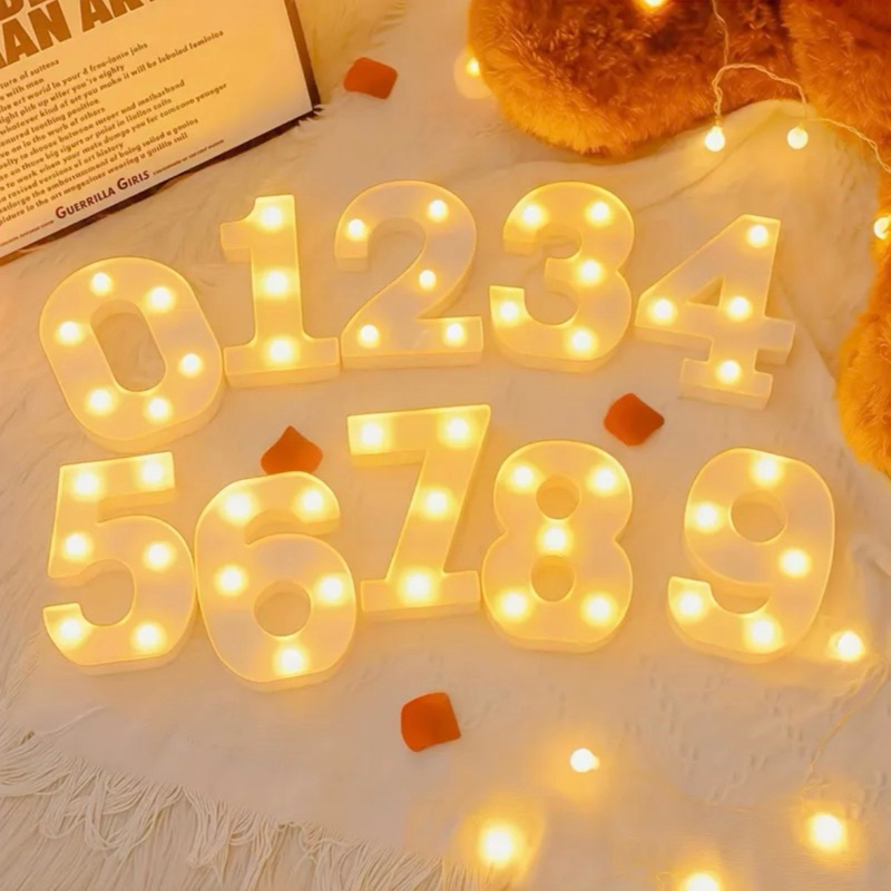 Número LED Luminária Decoração Aniversário com Pilha (1 a 99) - 16cm ...