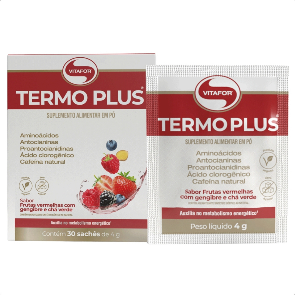 Termo Plus Termogênico 30 saches Frutas vermelhas com gengibre e chá ...