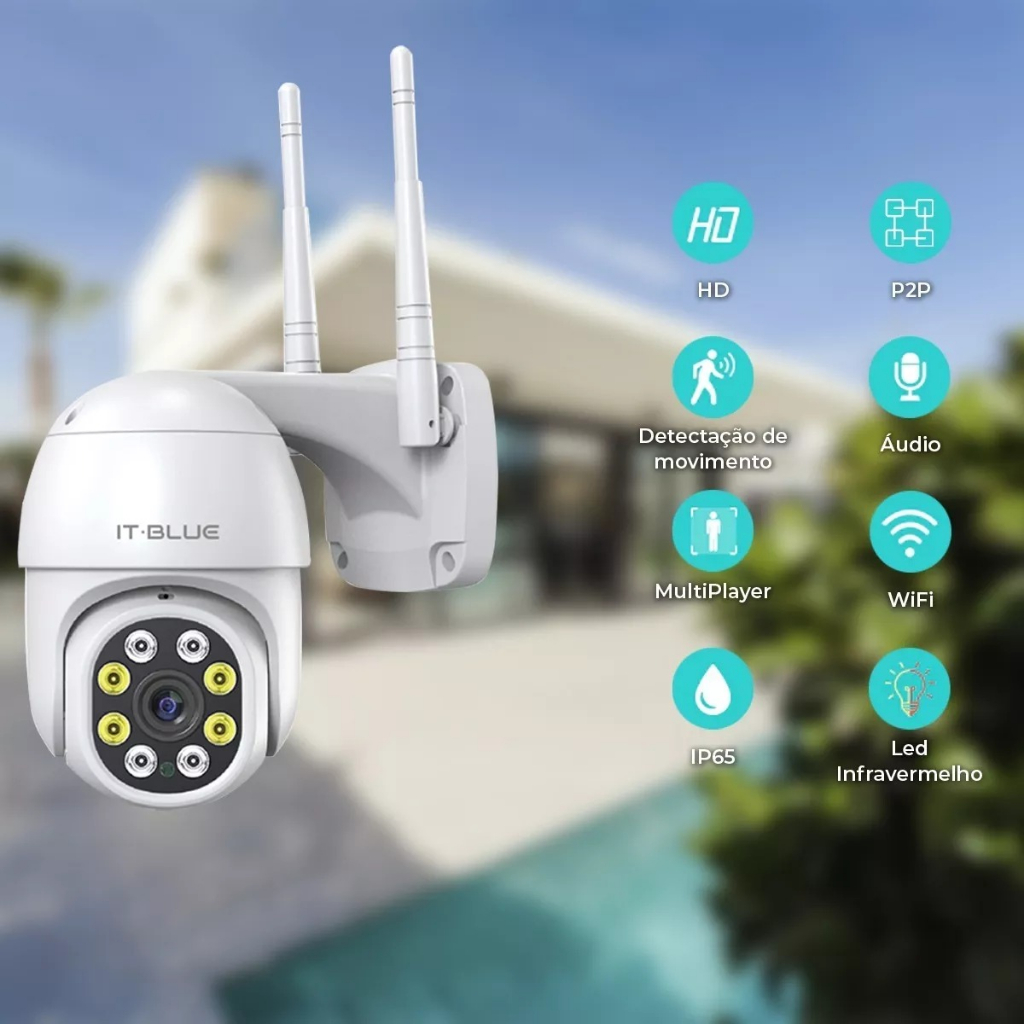 Camera Mini Speed Dome 2 Led Hd 1080P Com Zoom Prova D'água Ip65 Área ...