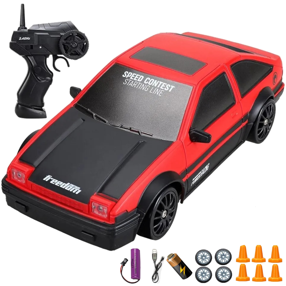 Mini Rc Vehicle Racing 4 Way Drift Car 1:64 Bolso pode tamanho brinquedo de  controle remoto para interior ao ar livre 3 + crianças vermelhas