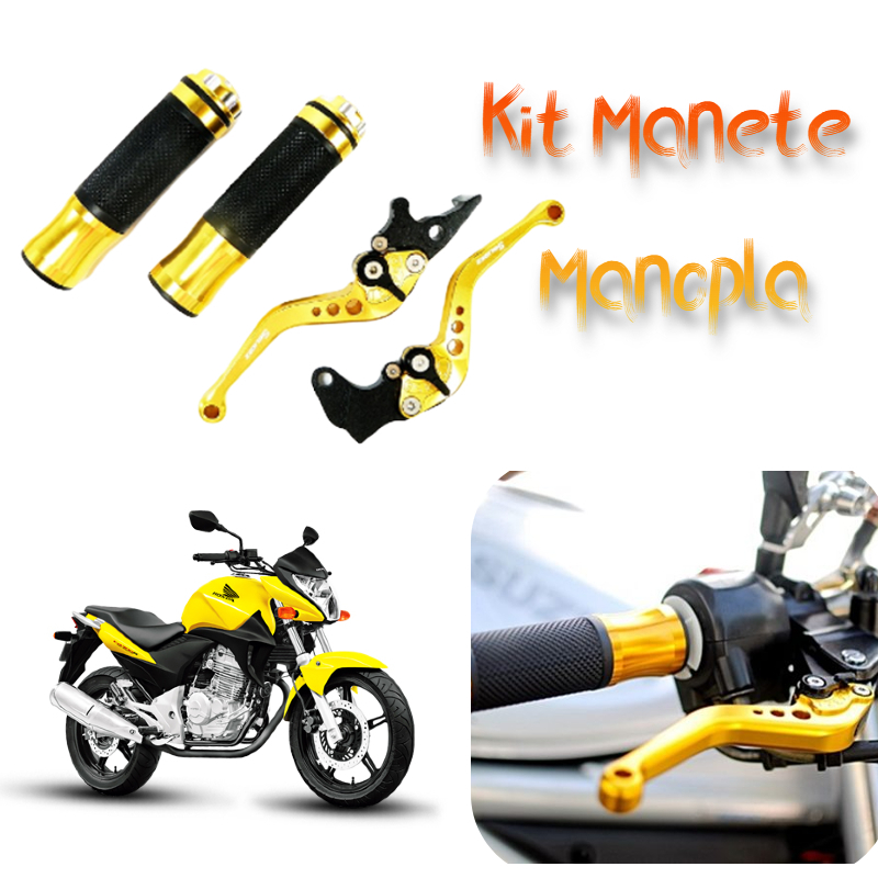 Kit Manete Esportivo C/ 6 Reg + Manopla Punho Esportiva Bros 150 Xre 300 NX 400 Nova Twister Cb 300 Cg