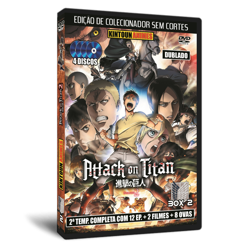 Dvd Attack On Titan Legendado Shingeki No Kyojin Temp 1 2 3