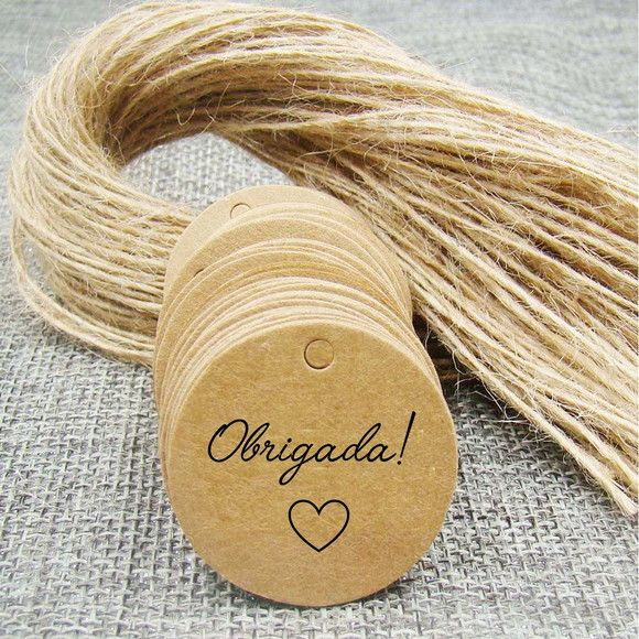 100 Tag Kraft Personalizada recortadas , mais o Fio incluso