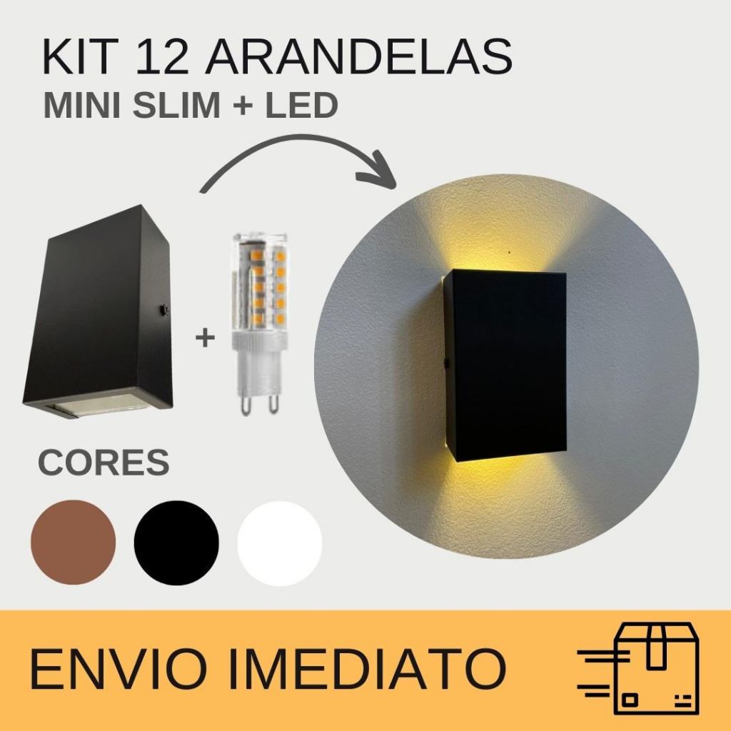 Luminária retangular led de parede MEGA FORTE ILUMINAÇÃO MF119 cor marrom  110V/220V