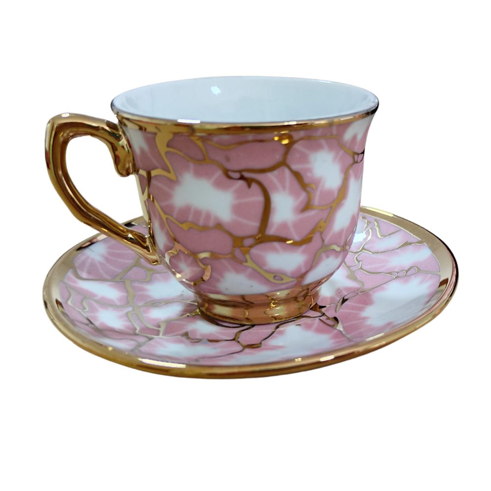 Jogo de xícara Porcelana Kit Xícara 12 peças (6 xícaras+ 6 pires)para Café e Chá