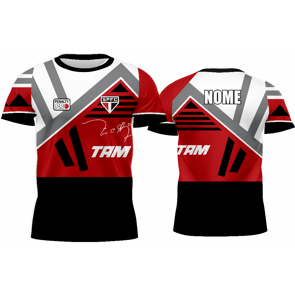 Camiseta adulto São Paulo + nomes atras (mod16) NOVO