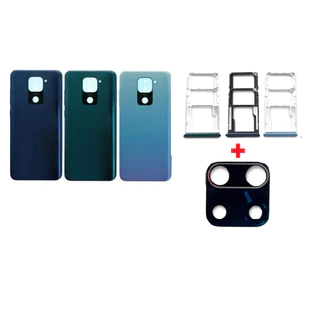 Kit Tampa Traseira + Lente de Vidro + Gaveta de Chip Compativel com Redmi Note 9