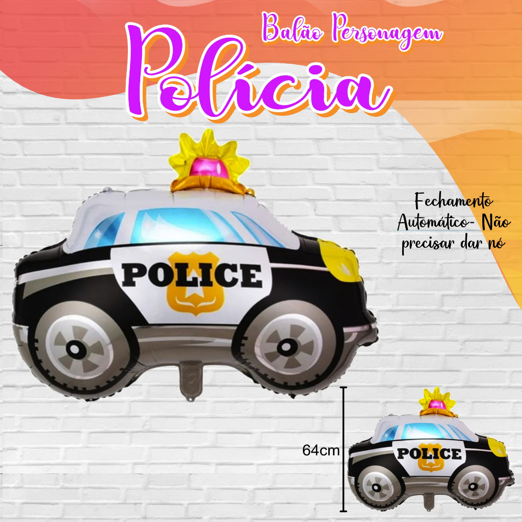 Balão Carro Policia 86cm