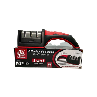 Afiador Facas 3 Em 1 Linha Premier Afia Amola e Da Acabamento Perfeito Para o dia a dia em Oferta na Shopee
