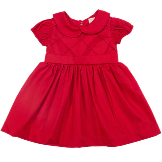 Vestido Infantil Vermelho Festa Natal Luxo 100% Algodão