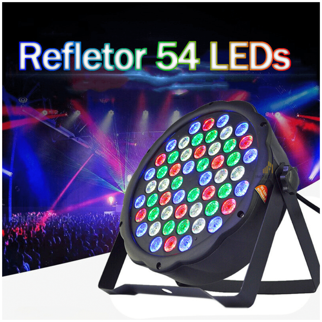 Refletor Canhão Led Par 64 Rgbw 54 Leds Show Strobo DMX Balada Festa DJ MAIS BARATO JDB-54