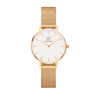 Relógio Feminino Elegante Minimalista De Pulso Analógico Dourado Gold 32mm New Port
