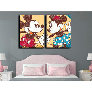 Kit 2 Placas Decorativas De MDF Para Decorar Casal Mickey e Minnie Mouse Tamanho 30x40