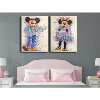 Kit 2 Plaquinhas Decorativas Para Decorar Quarto Sala Mickey e Minnie Mouse Amor Love 30x40