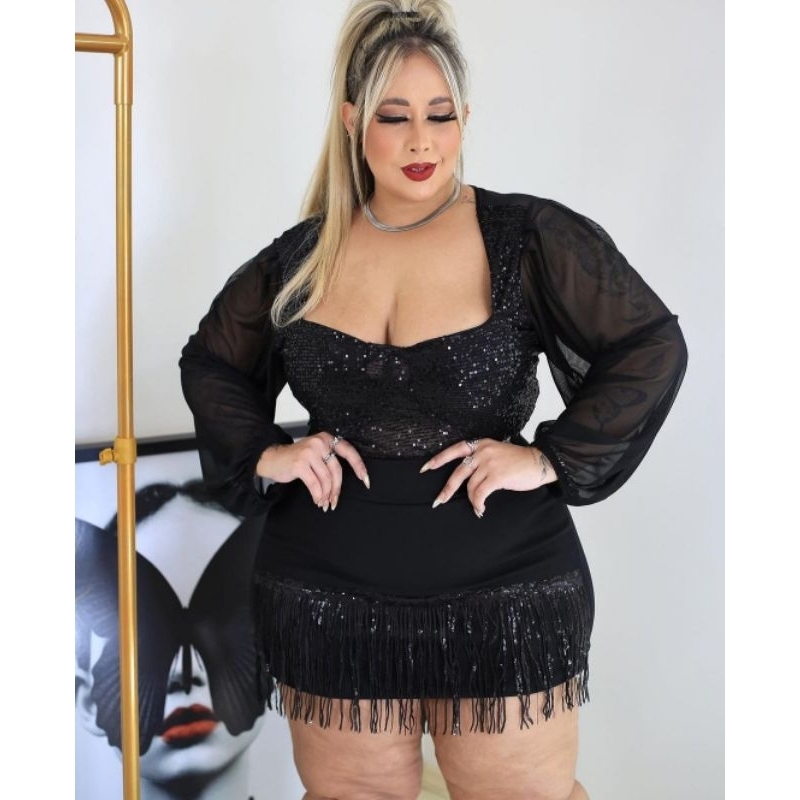 MODELO PLUS SIZE no conjunto ou avulso MODA FEMININA C/ PAETE REF:66 ...