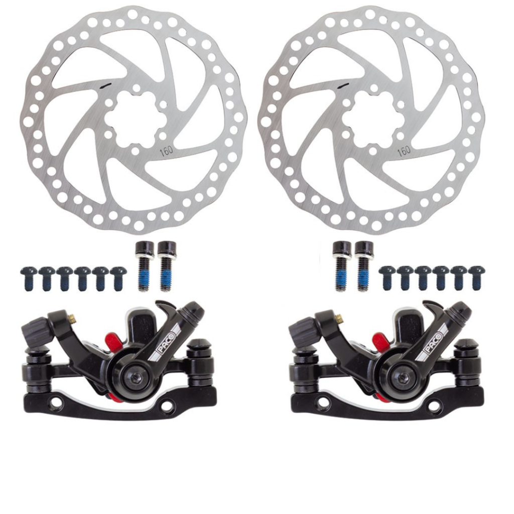 Kit Pinças de Freio a Disco com Pastilhas Dianteira Traseira Disco Rotor Para Bike Bicicleta